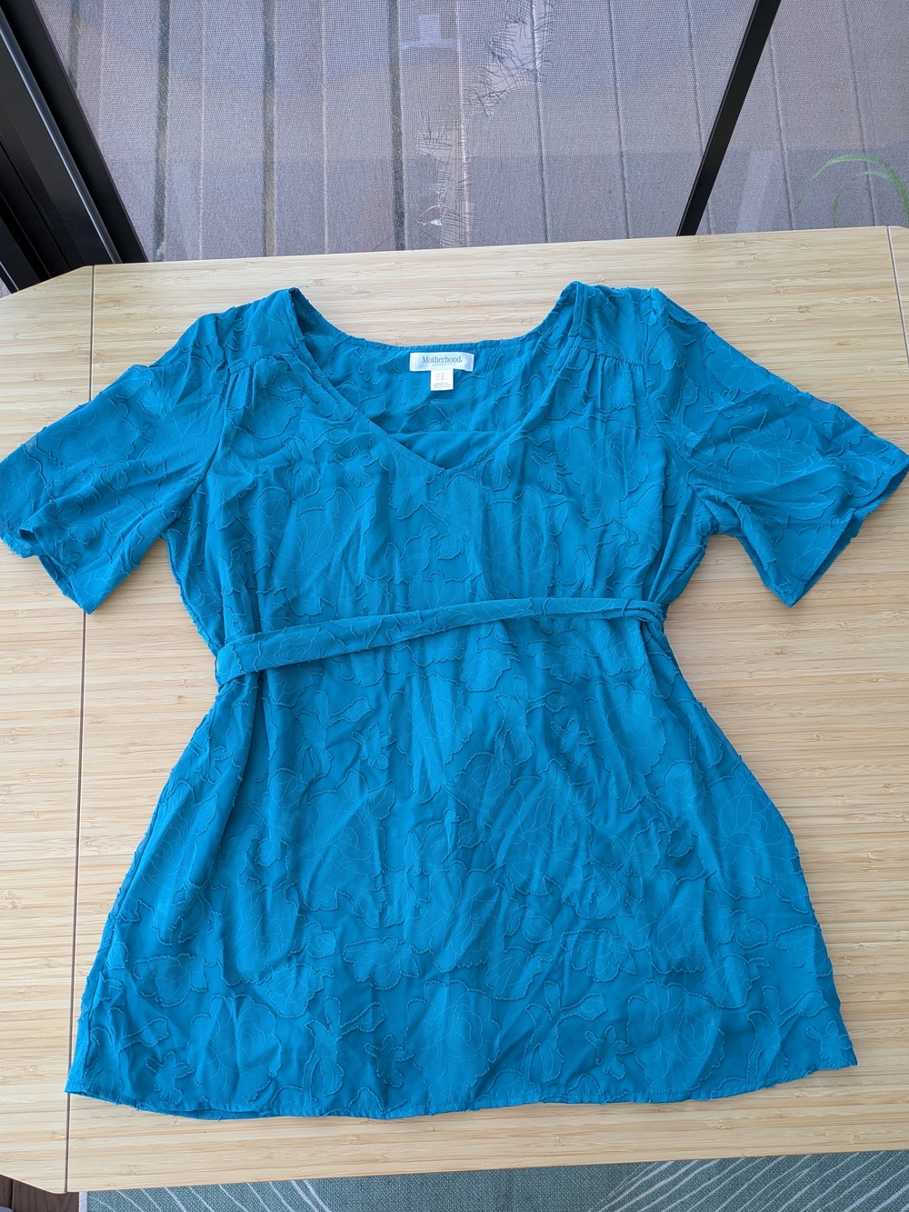 Motherhood Maternity Teal Textured Empire-Waist Top